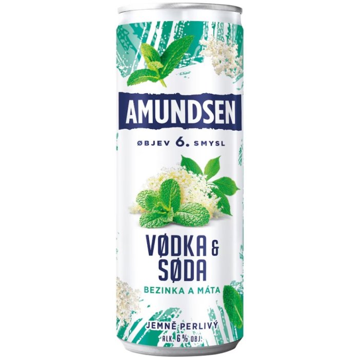 Amundsen Vodka & Soda Baza a Mäta 6% 0,25L