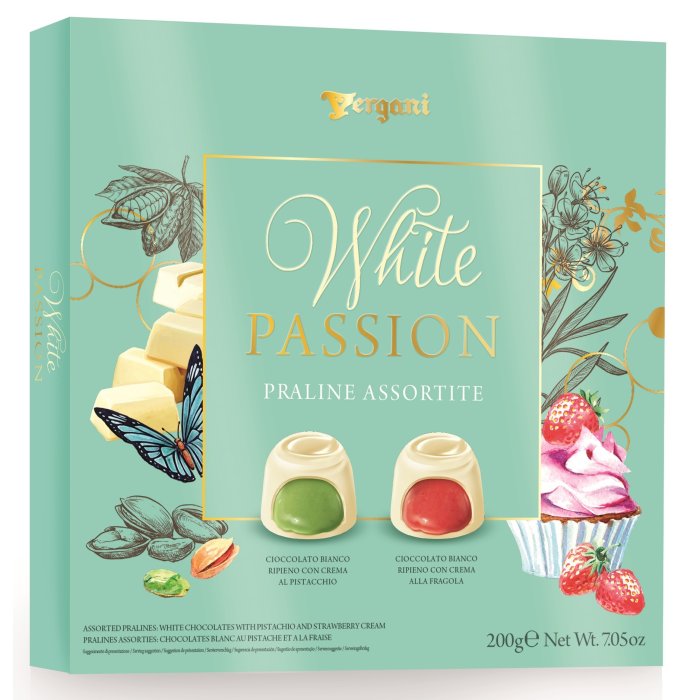 Bonboniéra Vergani White Passion Praline 200g