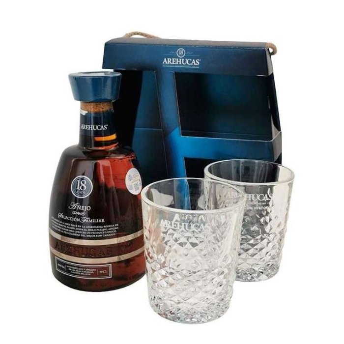Rum Arehucas Anejo 18y 40% 0,7L+2 poháre