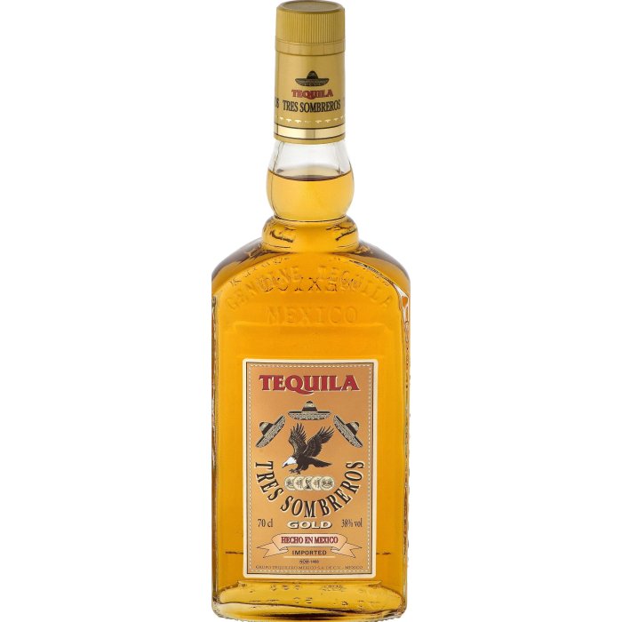 Tequila Tres Sombreros Gold 38% 1L