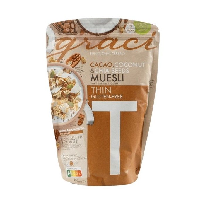 Graci Thin Gluten-Free Müsli s kakaom, kokosom a chia semienkami 400g