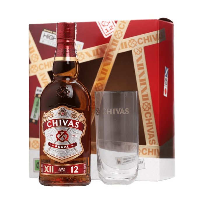 Whisky Chivas Regal 12yo s pohárom 40% 0,7L