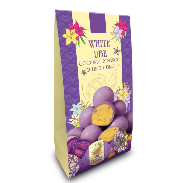 Pralinky White UBE Mango & Coconut 112g