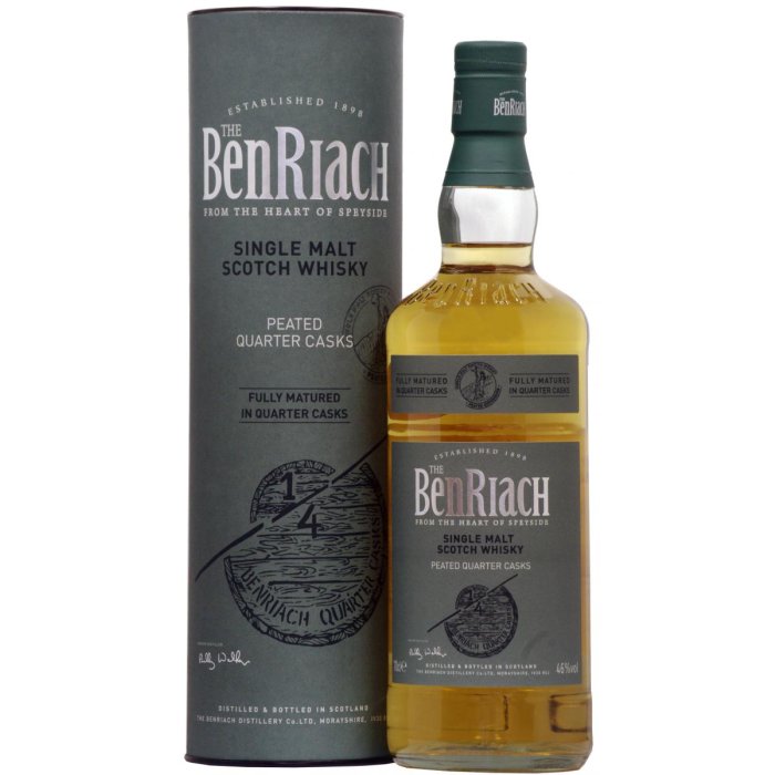 Whisky BenRiach Peated Quarter Cask v tube 46% 0,7L
