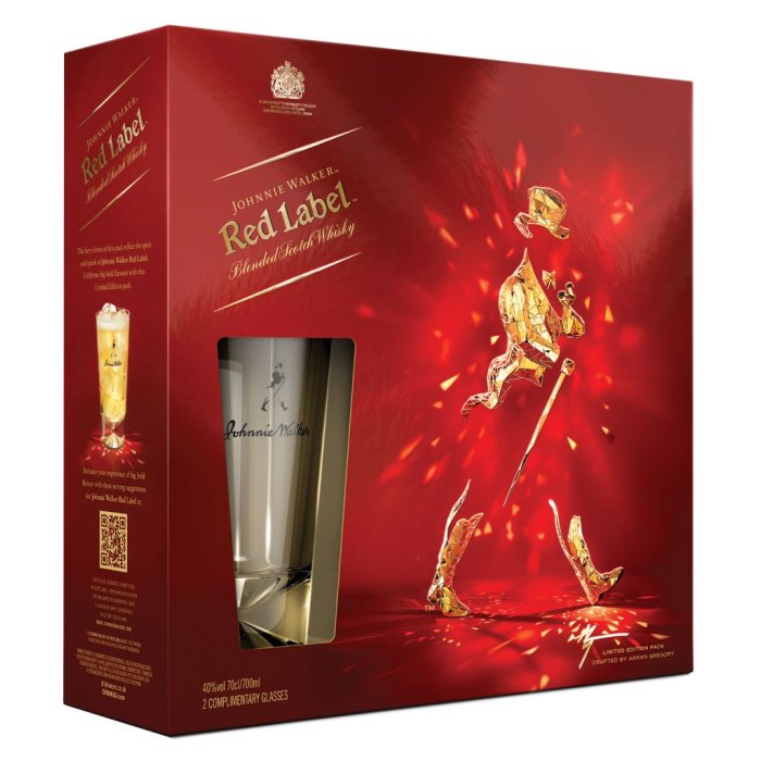 Whisky Johnnie Walker Red Label 40% 0,7l + 2 poháre