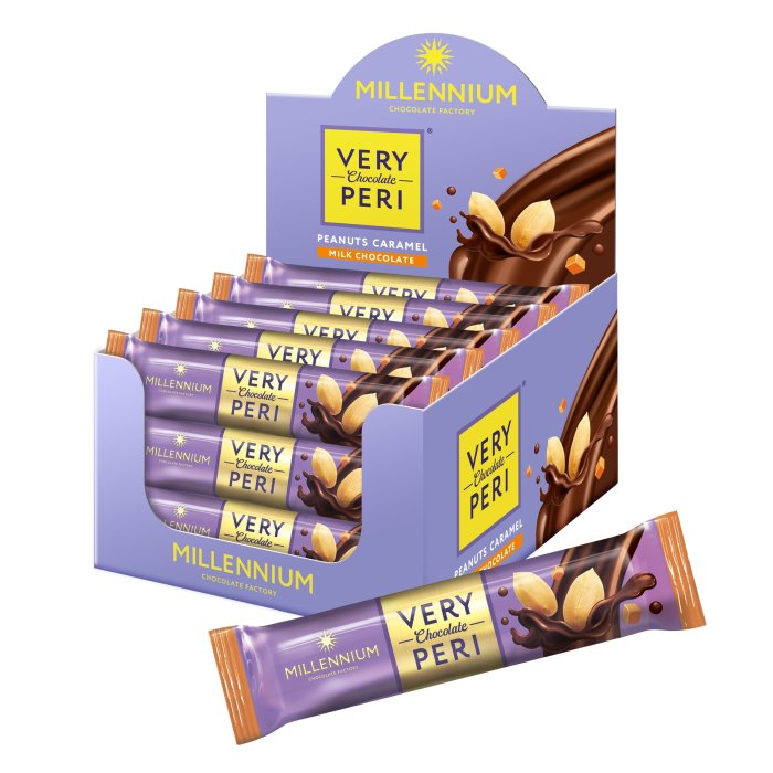 Čokoládová tyčinka Millennium Very Peri Peanuts Caramel 34g