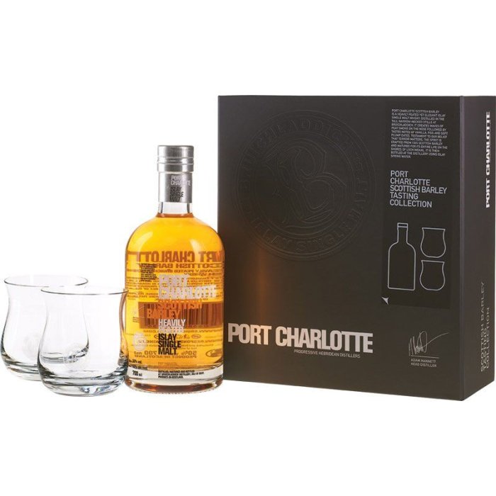 Whisky Port Charlotte Scottish Barley + 2 poháre 50 % 0,7L