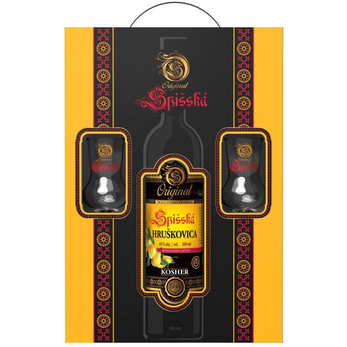 Spišs Originál Hruškovica Kosher 0,5L + 2 poháre