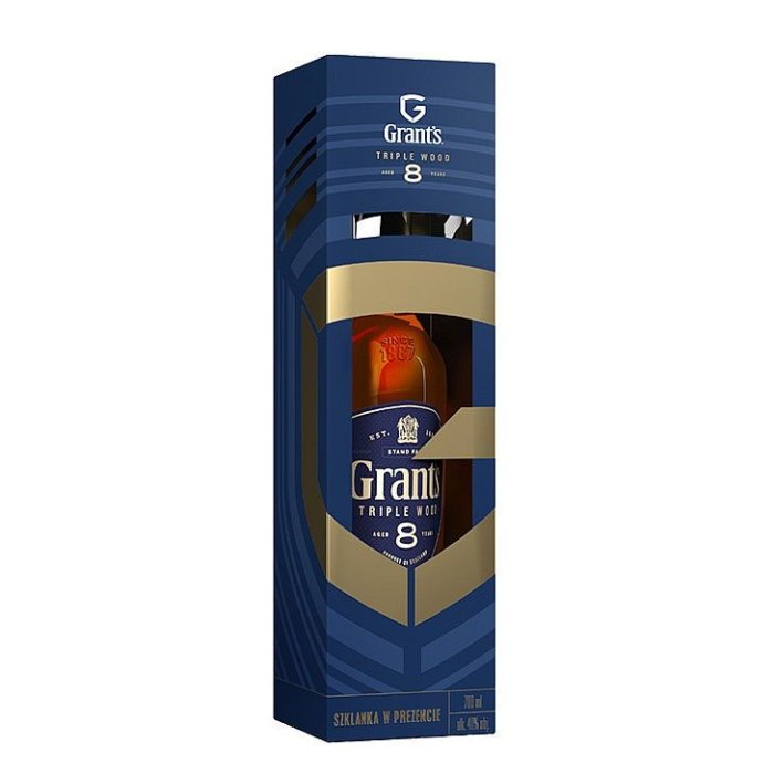 Whisky Grant´s Triple Wood 8yo 40% 0,7L+pohár