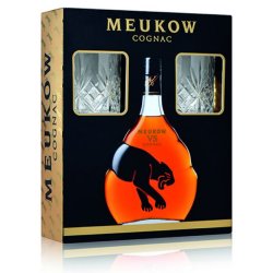 Cognac Meukow VS v darčekovom balení s 2 pohármi 40% 0,7L