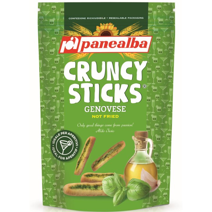 Tyčinky Panealba Cruncy Sticks s bazalkou a cesnakom 75g