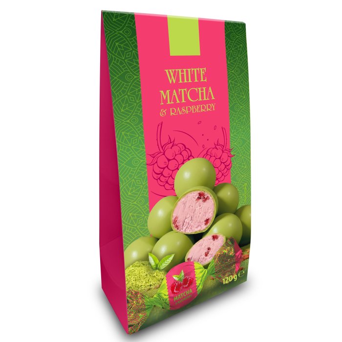Pralinky White MATCHA & RASPBERRY 120g