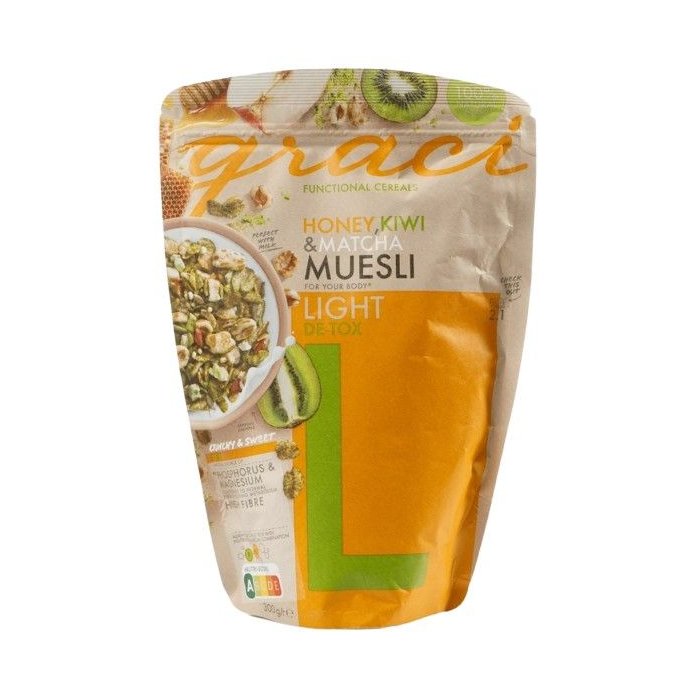 Graci Light De-Tox Müsli s medom, kiwi a matchou 300g