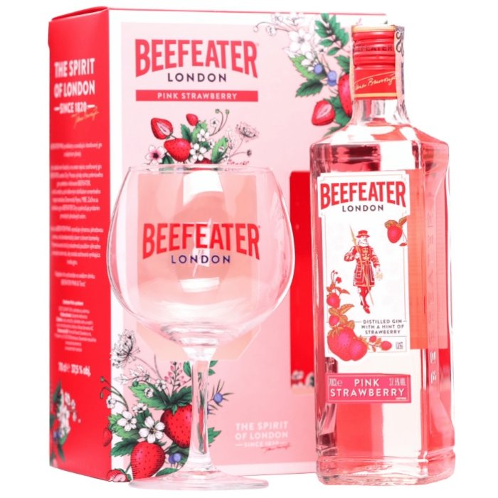 Gin Beefeater Strawberry 37,5% 0,7L + pohár