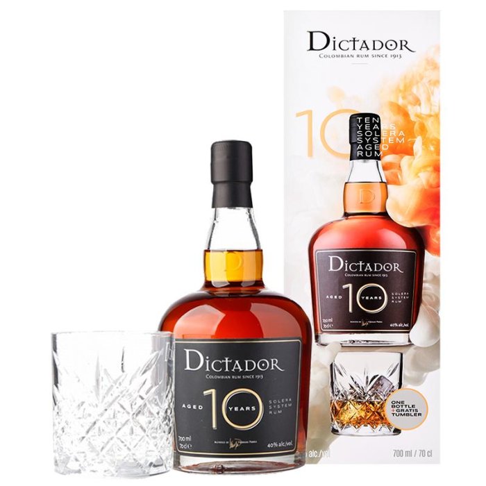 Rum Dictador 10yo 40% 0,7L+pohár