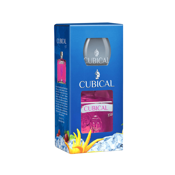 Gin Cubical Kiss 37,5% 0,7L + pohár