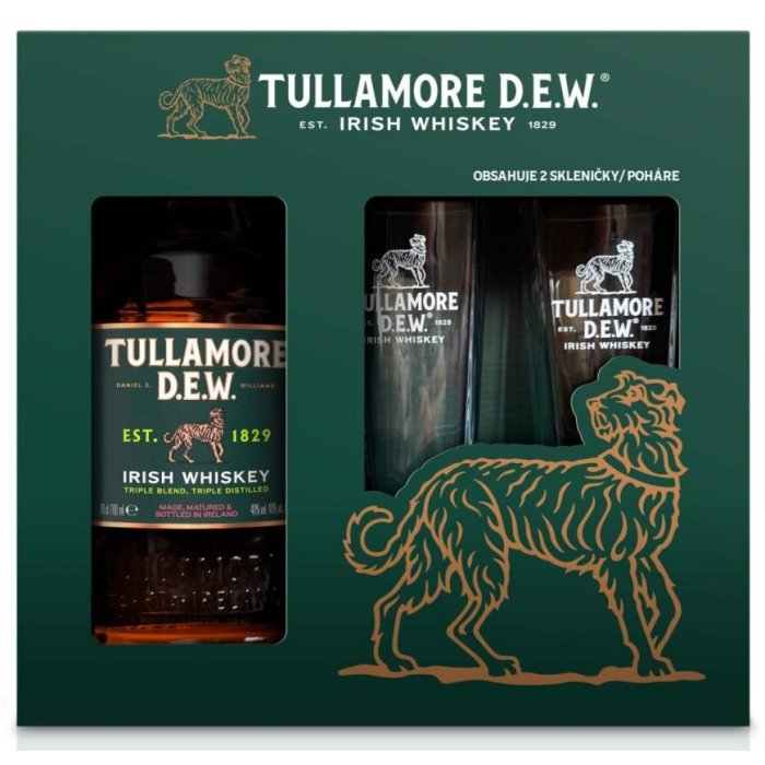 Whisky Tullamore Dew 40% 0,7L + 2x pohár