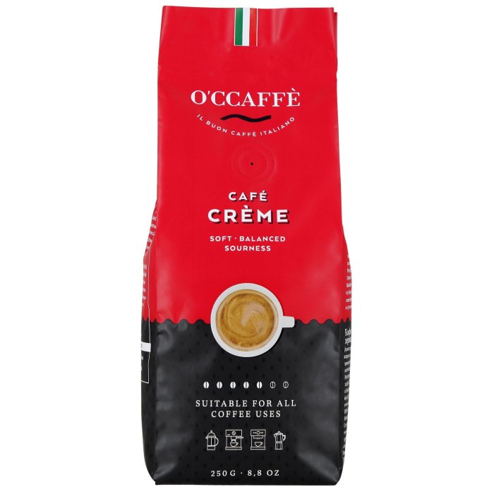 Káva O'ccaffe Café Créme Rosso 250g - zrnková