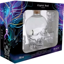 Vodka Crystal Head 40% 0,7L + 4 poháriky
