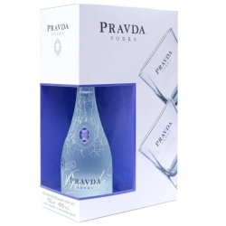 Vodka Pravda 40% 0,7L +2x pohár