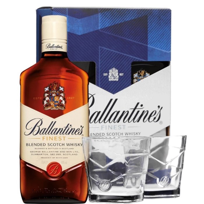 Whisky Ballantines 40% 0,7L + 2poháre