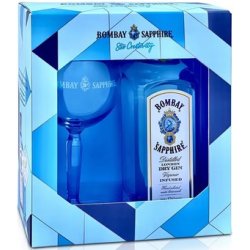 Gin Bombay Sapphire s pohárom 40% 0,7L 